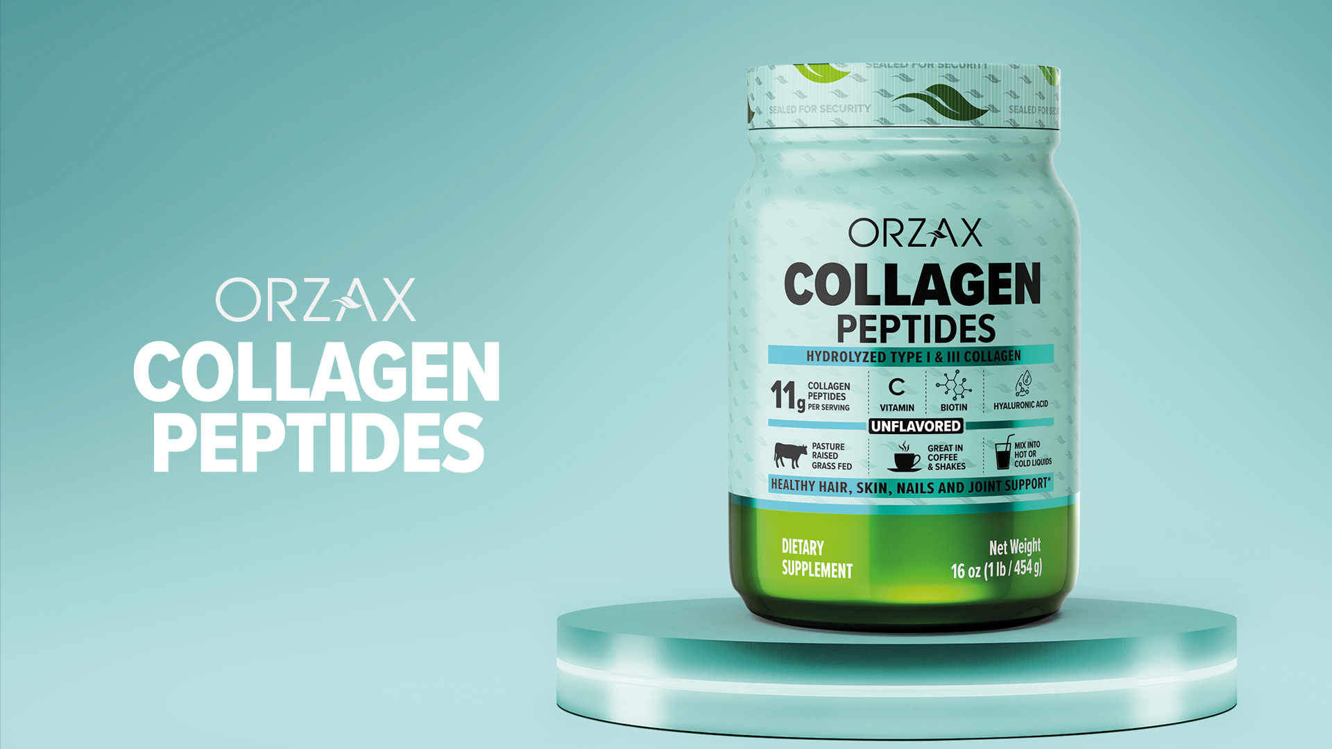 Amazon.com: ORZAX Collagen Peptides Powder - 11 g Collagen Type I